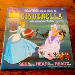 Disneyland Walt Disney Cinderella @1977 Book and Record